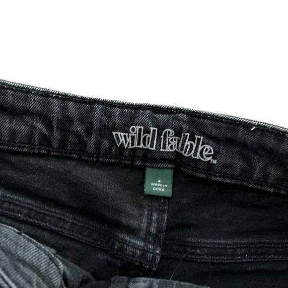 Wild fable black denim raw hem skinny ankle jeans - Picture 3 of 6